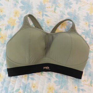 Panache Sport Bra 34E 7341 Non Wired Moulded High Impact J-Hook Olive Green